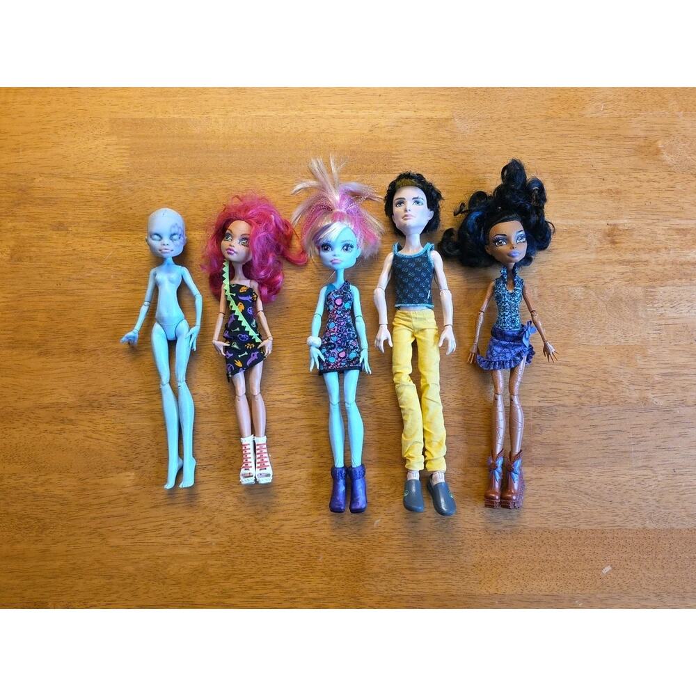 Vintage Monster High Abbey Clawdeen JEKYLL Robecca Dolls Lot of 5